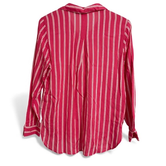 Grand & Greene Pink Striped Button Up Collared Long Sleeve Shirt Women’s SIZE S - Picture 2 of 13